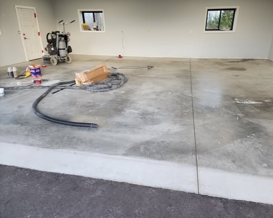 garage floor before polyaspartic coating